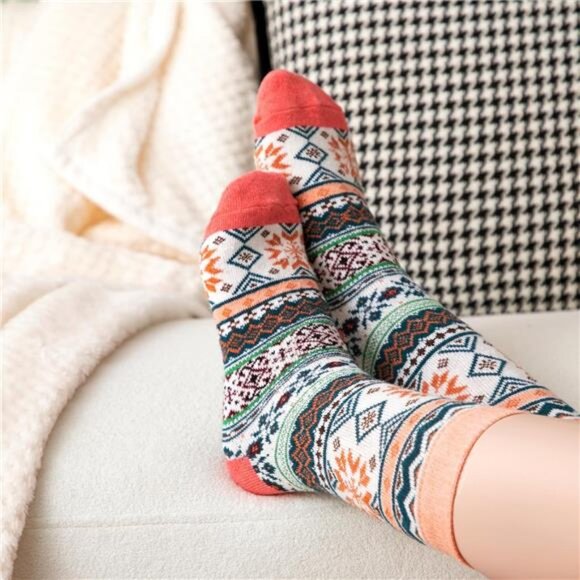 Wool Socks for Women - 5 Pairs Soft Cozy Knit Winter Warm Socks for Women Men - Picture 2 of 14